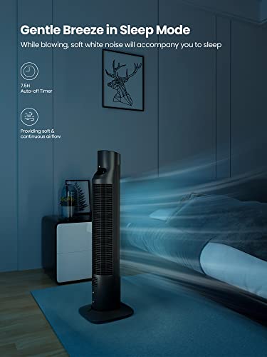 Uthfy Tower Fan for Bedroom,Fans That Blow Cold Air,80° Oscillating Fan with Remote,7.5H Timer,3 Speeds,Standing Fan Bladeless Fan Cooling Fan for Room Office 32 Inch