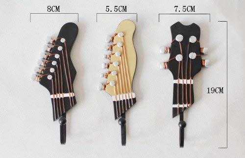 EDOBLUE Creative Cloth Hook Iron Hooks Shabby Chic Guitar Shaped Clothes Hanger Decorative Hooks Resin Hook (Guitars)