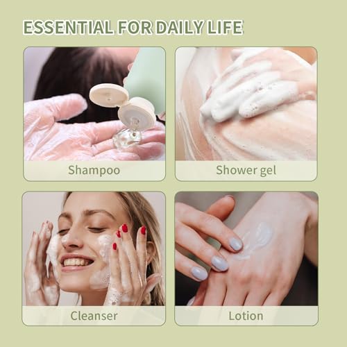 owlyee 6.7oz Travel Shampoo Bottle, Empty Plastic Squeeze Bottles with Flip Cap, 4PCS Lotion Container for Toiletries (200ml,Clear)