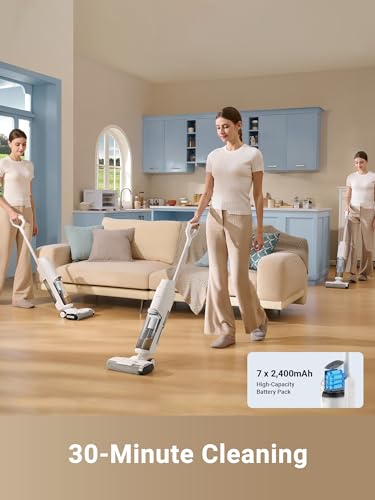 dreame Trouver K10 Wet Dry Vacuum Cleaner, Cordless Vacuum Mop with Self-Washing, 8.38lbs Lightweight Floor Washer, 30min Runtime, Edge Cleaning Great for Hardfloor, Specially Designed Twin Scraper