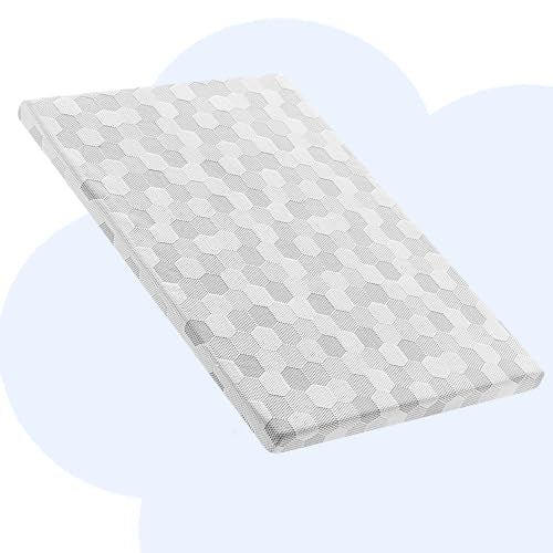 ELFXROS Waterproof Pack and Play Mattress Pad, Comfort Foam Pack N Play Mattresses Topper, Breathable Baby Playpen Mattresses, Playard Mattress for Pack and Play - Removable Washable Cover, 38"x26"x1"