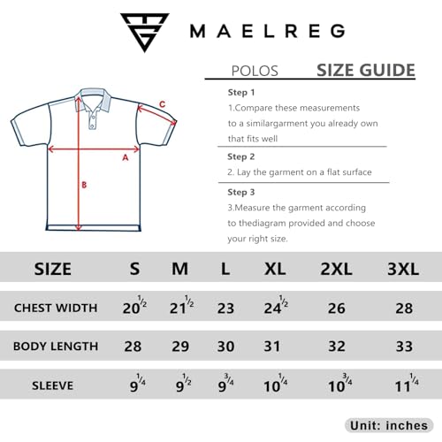 M MAELREG Mens Golf Shirt Short Sleeve Dry Fit Moisture Wicking Heather Pique Casual Collared Polo Shirts for Men