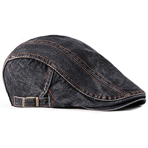 Men's Denim Newsboy Flat Cap Gatsby Ivy Cabbie Hat Driving Cap