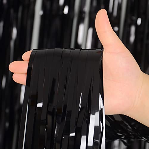 Red Metallic Tinsel Foil Fringe Curtains,Melsan 3.2 x 8 ft Foil Curtian Tinsel Backdrop Party Supplies for Birthday, Engagement, Christmas, Birthday, Anniversary, Valentine's Day - 3 Packs