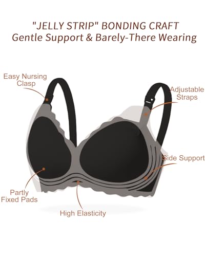 As Fairy Nursing Bras for Breastfeeding Seamless Night Nursing Bra Maternity Bra Large Bust (Dark Brown 4X-Large)