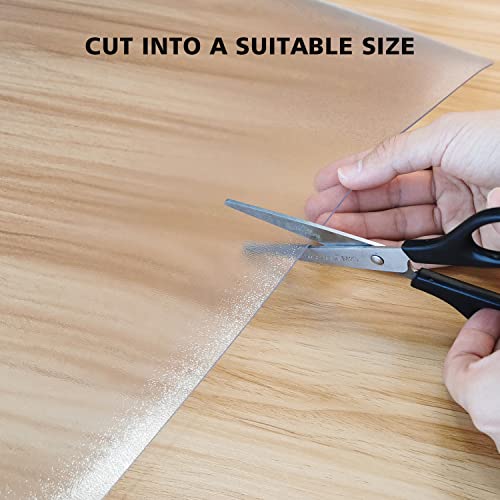 FURKIT Vinyl Floor Mat for Home, Black Waterproof Area Mat for Under Dining Room Table, Sturdy Plastic Rug Protector for Kitchen, Living Room, Yard, Garage, Large Baby Play Mat (3'×5')