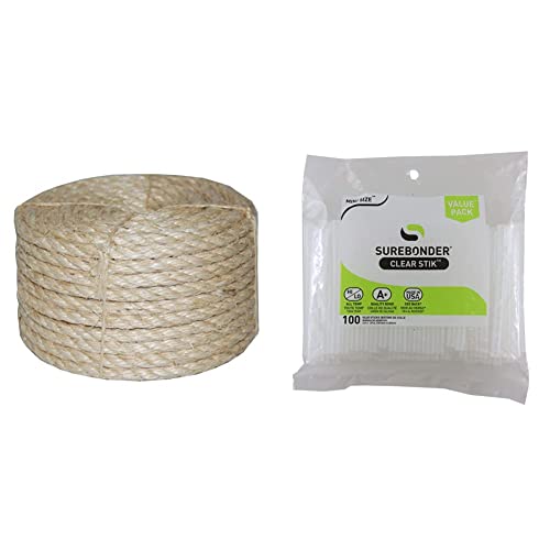 T.W . Evans Cordage Co. 23-410 3/8-Inch by 100-Feet Twisted Sisal Rope,Tan,Onе Paсk