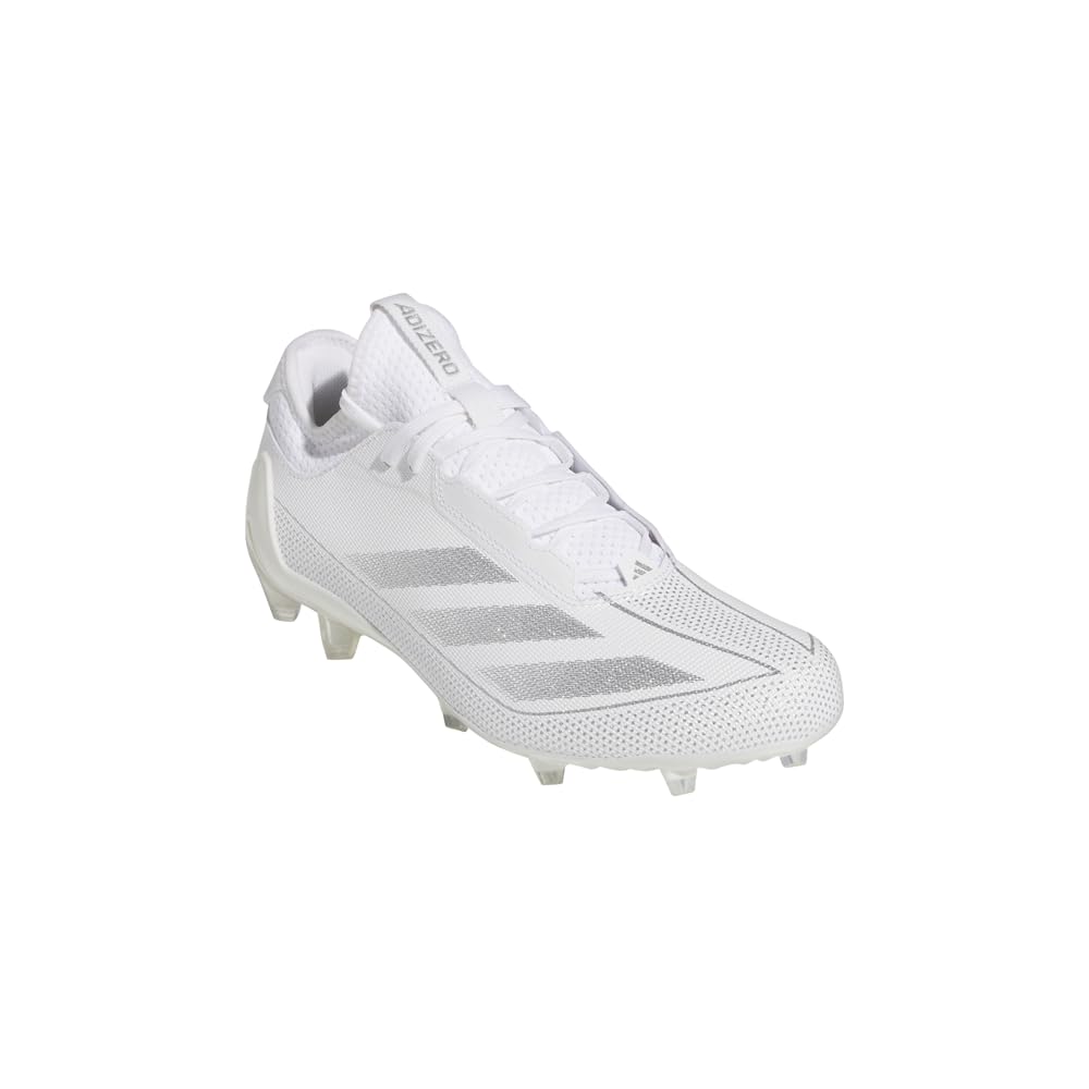 adidas Men's Adizero Electric.1 Football Sneaker, White/Silver Metallic/White, 10.5