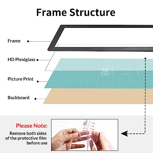 LaVie Home 14 x 24 Poster Frame 2 Packs Black, Display Pictures 14x24 Without Mat, Horizontal or Vertical Wall Gallery Poster Frames with High Definition Plexiglass Suitable for Family Photos,