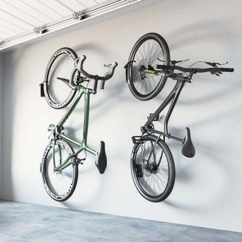 monTEK Swivel Bike Wall Mount, Bike Hangers for Garage, Wall Mount Bike Rack, Space Saving Sturdy Wall Bike Rack, Vertical Bike Rack Holds Up to 66 lbs - Bike Storage Rack for Garage, Black