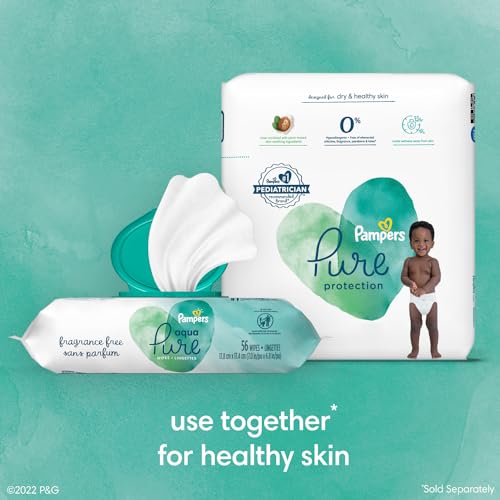 Pampers Pure Protection Diapers - Size 2, 120 Count, Hypoallergenic Premium Disposable Baby Diapers