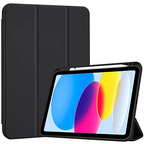 ProCase for iPad 10th Generation Case with Pencil Holder, iPad Case 10th Gen (2022 Model) 10.9 Inch iPad 10 Case, 10th Gen iPad Cases Cover with Pen Holder for iPad 10th Generation -Black