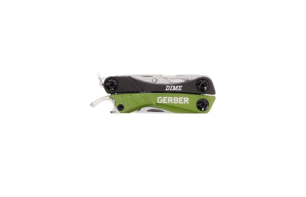 Gerber Gear Dime 12-in-1 Mini EDC Multitool - Needle Nose Pliers, Pocket Knife, Keychain, Bottle Opener - EDC Gear and Equipment - Green