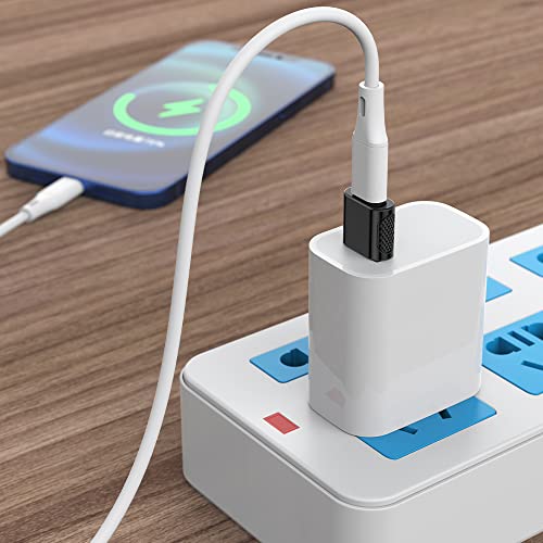 AuviPal USB C Female to USB Male Adapter 2 Pack, USB Type C Cable to USB A Charger Converter for Apple Watch Ultra SE Series 8 7, iPhone 14 13 12 11, AirPods, iPad and More - Black