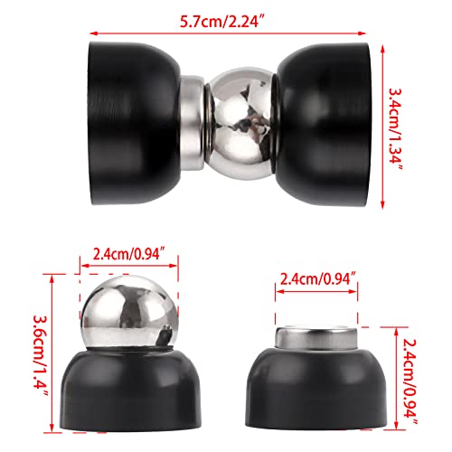 Sumnacon 2Pcs Powerful Magnetic Door Stoppers - Stainless Steel Mini Doorstops with Screws, Heavy Duty Magnetism Doorstops for Bedroom Bathroom Kitchen Home Office, Black