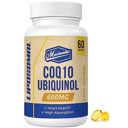 Liposomal CoQ10 Ubiquinol 600mg Softgels | Superior Absorption Ubiquinol CoQ10 Supplement | Powerful Active Antioxidant Form of Coenzyme Q10 | Heart Function & Energy Production | 60 Softgels