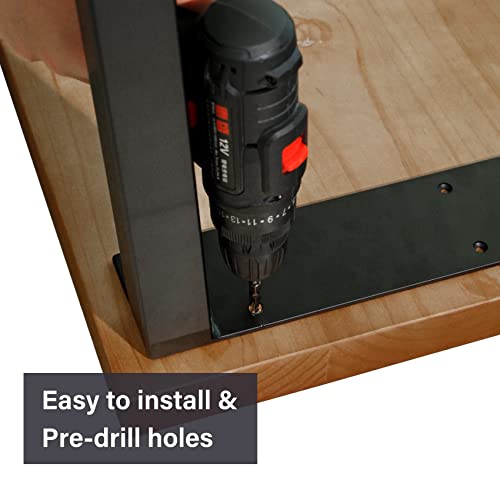 TENGCHANG 22'' Black Industry Table Legs Metal Bench Coffee Desk Chair Leg Set of 2