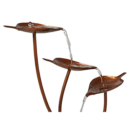 Ashton Curved Leaves 41" High Large Modern Indoor Outdoor Decor Copper Resin Floor Fountain Standing Waterfall Tiered Cascading Water Feature for Outside Garden Patio Yard Backyard - John Timberland