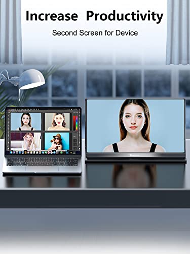 2.5K Portable Monitor, 17.3" QHD IPS Laptop Monitor, Dual USB C HDMI Second Computer Screen, VESA Gaming Display with 2 Speakers, Travel Monitor for Macbook Phone PS4/5 PC Phone Xbox Switch