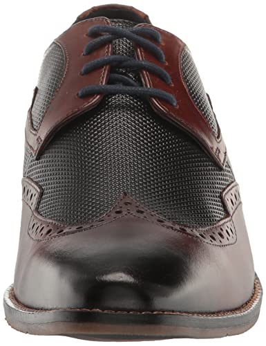 Stacy Adams Men's Joss Wingtip Lace Up Oxford, Cognac, 13