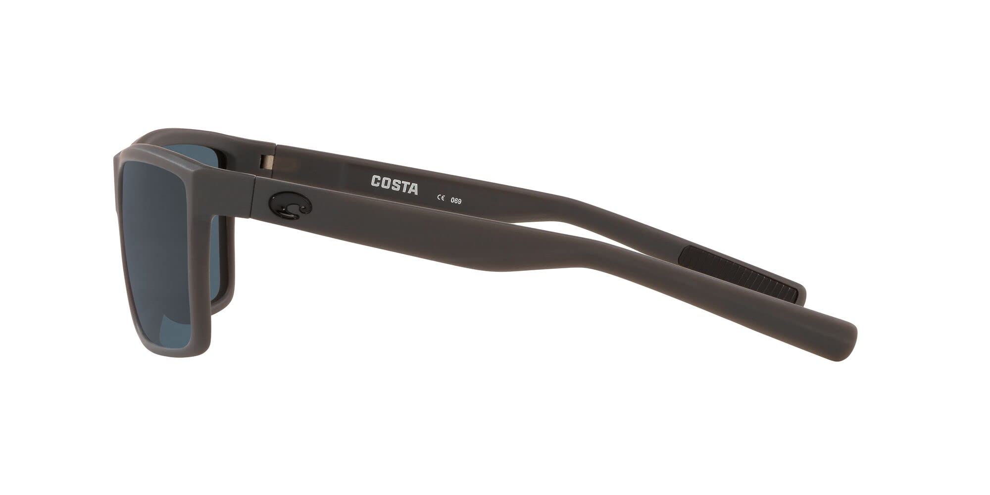 Costa Del Mar Mens Rinconcito Rectangular Sunglasses, Matte Grey/Grey Polarized-580P, 60 mm
