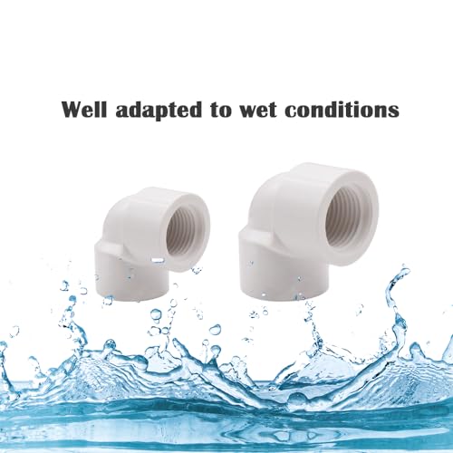 HayEastdor 10PCS 1/2 Inch Female to Female Threaded 90°Elbow PVC Pipe Fittings 1/2" Double Female Thread Coupling Pipe Adapter Connectors for Pipe Connecting HE044-1/2