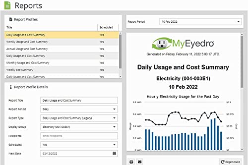 Eyedro Home Energy Monitor - Solar Energy/Net Metering - Save on Electricity - Bills & Reports - Real-Time Electricity Data & History - EYEDRO-HOME Ethernet or WiFi Connect (2.4 GHz)