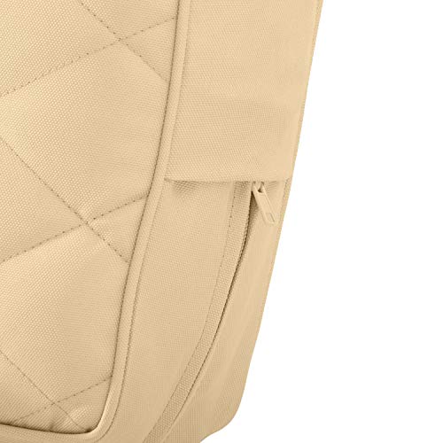 Classic Accessories Montlake FadeSafe FadeSafe Water-Resistant 21 x 20 x 4 Inch Wide Back Lounge Quilted Cushion Cover, Chamomile
