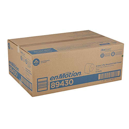 Georgia-Pacific enMotion 8" Recycled Paper Towel Rolls By GP PRO, White, 700 Feet Per Roll, 6 Bulk Paper Towel Rolls Per Case, 89430
