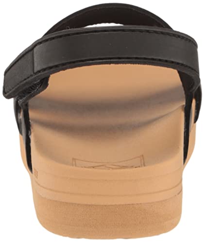 Reef Kids Girls Sandals, Little Water Vista, Black/Tan, 12