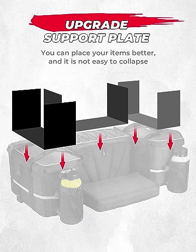 KEMIMOTO ATV Bag, 74L Large ATV Cargo Bag with Cooler Bag, Waterproof 4 Wheeler Storage Rear Rack Seat Bag Universal Compatible with Polaris Sportsman Fourtrax Can-Am Kawasaki Arctic Cat CFMOTO
