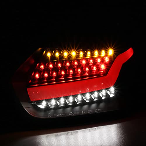 SPEC-D TUNING Black LED Bar Tail Lights Compatible with 2015-2018 Ford Focus SE/ST/Titanium Hatchback, 2016-2018 Ford Focus RS Hatchback, Left + Right Pair Assembly