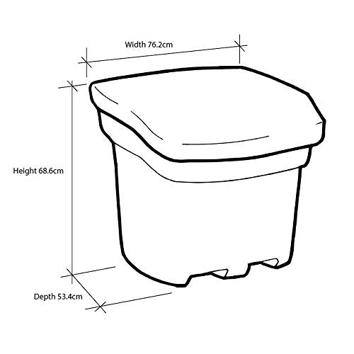 FCMP Outdoor - Outdoor Salt, Sand, and Storage Bin – Industrial Deck Box, Multi-purpose for Entranceways, Porch, Patio (SB140-BLK) Black (5 cu ft)