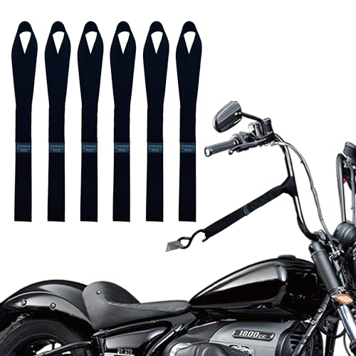 Soft Loop Tie Down Straps | 1.5 x 18 inches- 10,000 lbs Break Strength | 6 Pack | Loop Tie Down Extension Straps for Securing Dirt Bike, ATV,UTV, Motorcycle | Black | by PITRAPSETUP