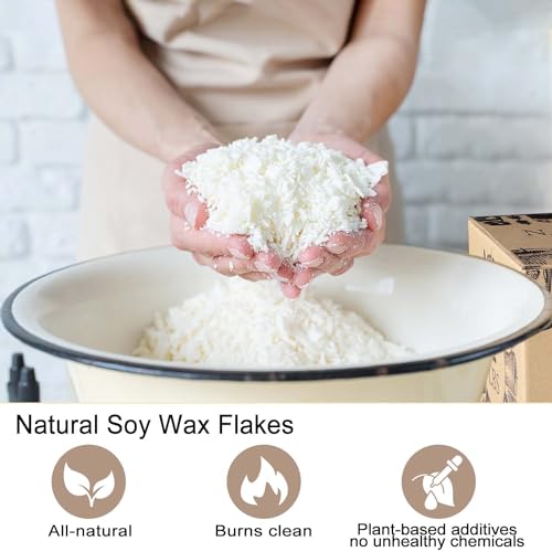 Wfmolcand Candle Making Kits for Adults,Beginner,Kids, Soy Wax, Making Supplies Include 2 LB Soy Wax Flakes,50 Candle Wick, Centering Devices, Melting Pot