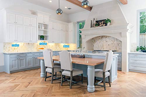 TORCHSTAR LED Under Cabinet Lighting 3CCT, 8 Inch 6W 400LM, Hardwired & Plug-in, 3 Color Selectable CRI90 120V ES ETL Listed Dimmable Under Counter Lights for Kitchen, White Aluminum Housing, 4 Pack