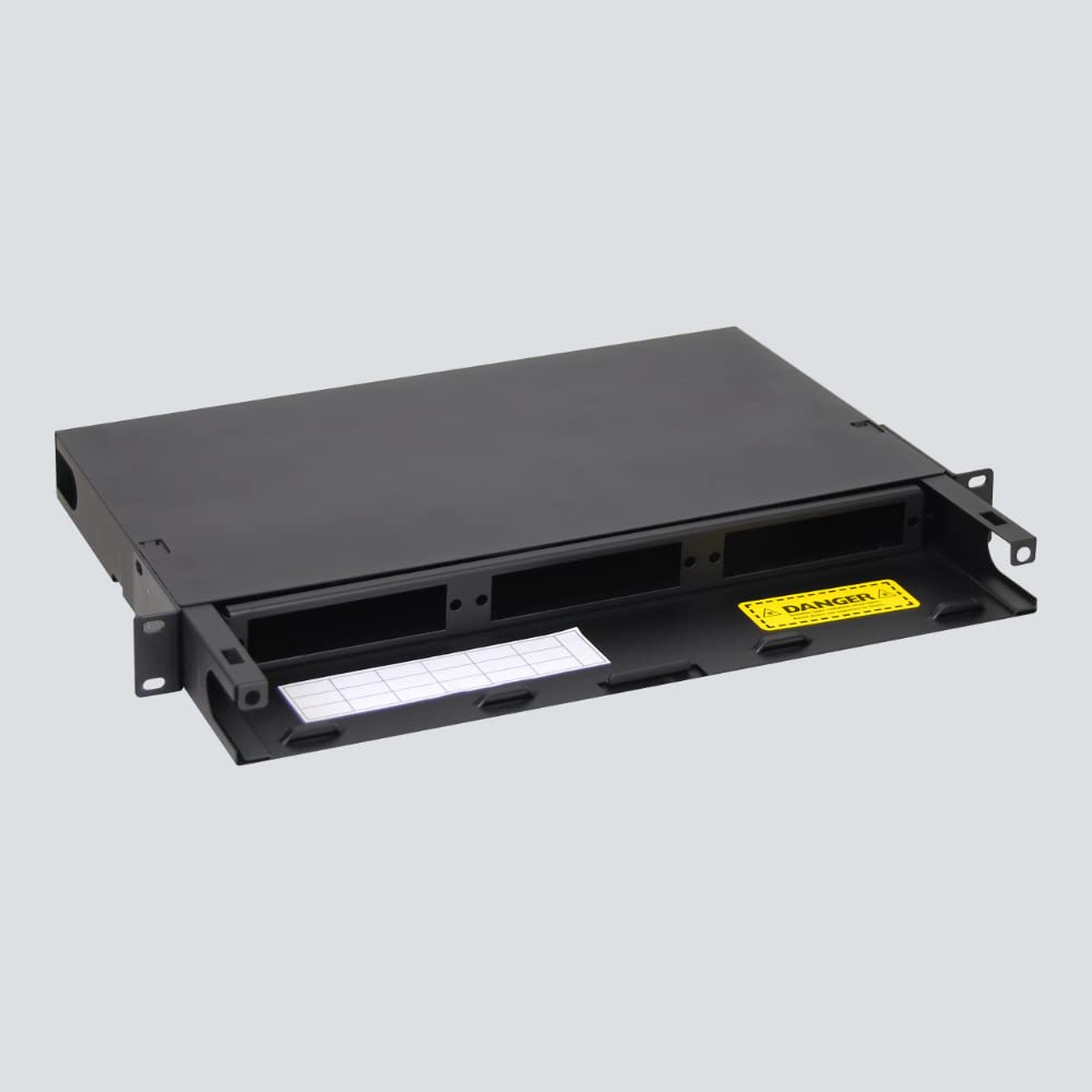 ICC 1U Fiber Optic Rack Mount Enclosure - 3 Slots for LGX Compatible Adapter Panels or Cassettes, Supports up to 72 Fibers, Fits 19-Inch Racks, Secure Fiber Management Solution, ICFORE31RM