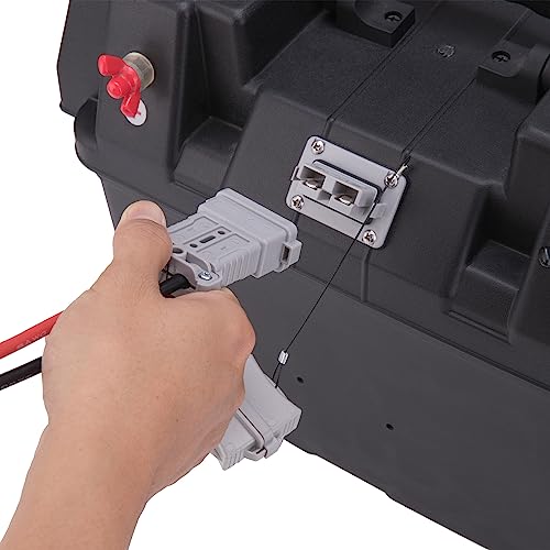 ANKG 50Amp 10Awg Battery Quick Connect Electric Forklift Cable with O Ring Terminal,2Pcs 32cm/1ft with Quick Connector for Carts, Sightseeing Car, Batteries, Motors,Tractors(Grey)
