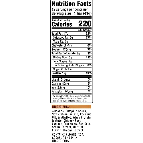 :ratio KETO Friendly Crunchy Bars, Coconut Almond, Gluten Free Snack, 4 ct