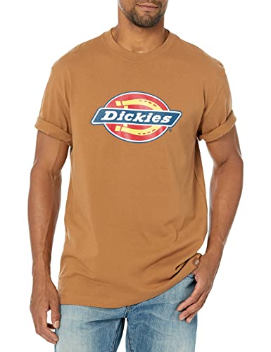 Dickies Men's Short Sleeve Tri-Color Logo Graphic T-Shirt, Brown Duck, 2X