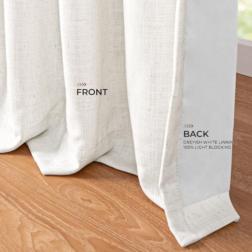 INOVADAY Blackout Curtains Pinch Pleated Linen Curtains 2 Panel Set, W40 x L95, Rust Brown