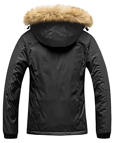 Pursky Womens Snow Jacket with Fur Hood Women Women's Mountain Waterproof Ski Winter Rain Warm Fleece Coat Light Purple M