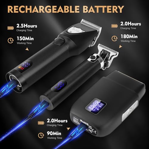 Suttik Professional Hair Clippers and Trimmers Set, Electric Razor Foil Shavers for Men, 3 in 1 Cordless Barber Kit Hair Cutting Kit with Travel Case Barber Clippers Set Professioal for Men