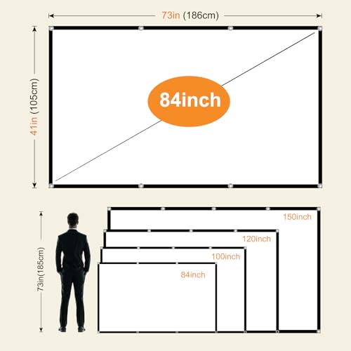 Foldable 60-inch Projector Screen, XINLEMY 4K 16:9 HD Portable Projection Movie Screen Double-Sided Cinema Screen for Home Theater Backyard Indoor and Outdoor