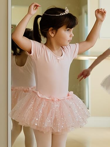 Dancina Leotard Sparkle Tutu Dress Short Sleeve Future Ballerina First Ballet Class Gift 2T Ballet Pink