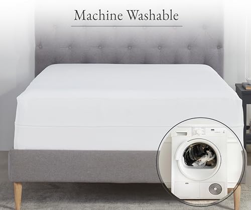 California Design Den 100% Waterproof Zippered Mattress Encasement - Twin Mattress Cover - 6 Sided Protection - Premium Quality, Breathable and Durable Twin Box Spring Cover (White)