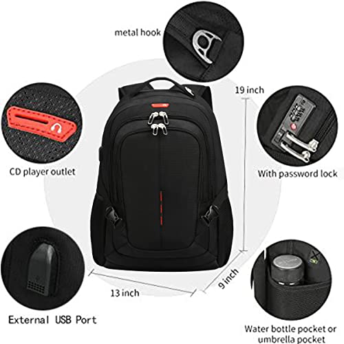 Sowaovut Travel Laptop Backpack Anti-Theft Bag with usb Charging Port and Password Lock Fit 16 Inch Laptops for Men Women