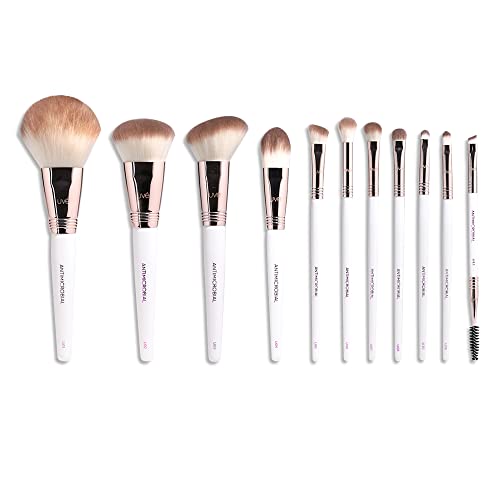 UVé Beauty Professional Bundle 11 PCs Makeup Brush Set Premium Synthetic Vegan Foundation Brush Blending Face Powder Blush Concealers Eyeshadow Brush Make up Brushes Set