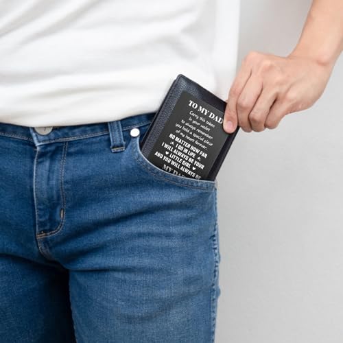 Fathers Day Dad Gifts from Daughter Wife Kids Wallet Card, Father's Day Gifts for Dad, Fathers Day Card, Fathers Gifts for Daddy Step Dad Papa Husband Men Him Gifts on Fathers Day Birthday Christmas