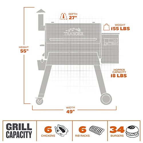 Traeger Grills Pro 780 Electric Wood Pellet Grill and Smoker with WiFi and App Connectivity, Black